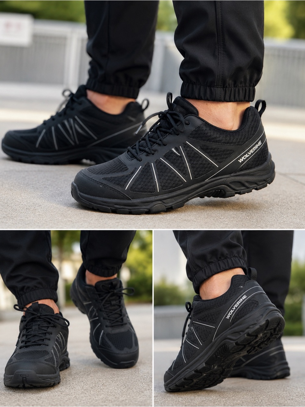 Wolverine Men's All-Black Trail Running Sneakers